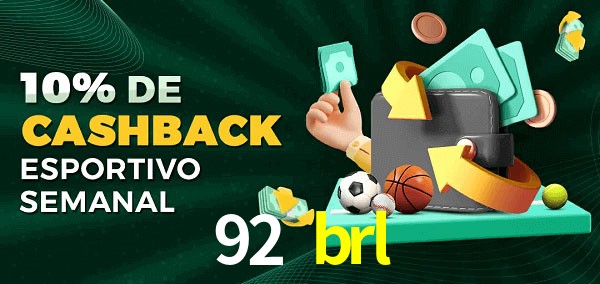 10% de bônus de cashback na 92 brl