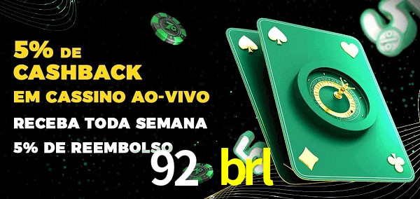 Promoções do cassino ao Vivo 92 brl
